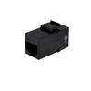 CAT5E RJ-45 Keystone Feedthru Snap-in Coupler Module; Black view 1