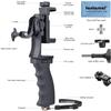 2in1 Ergonomic Portable Action Camera+Smartphone SYN Hand Grip Stabilizer Combo Mount Video Vlogging Rig Holder Kit for GoPro iPhone Interview Travel YouTube Tiktok Streaming-Mic+Light Adapter view 3
