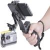 2in1 Ergonomic Portable Action Camera+Smartphone SYN Hand Grip Stabilizer Combo Mount Video Vlogging Rig Holder Kit for GoPro iPhone Interview Travel YouTube Tiktok Streaming-Mic+Light Adapter view 4