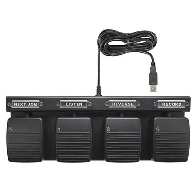 ECS 4 Button Hands Free Waterproof Dictation Foot Pedal for Medical Applications