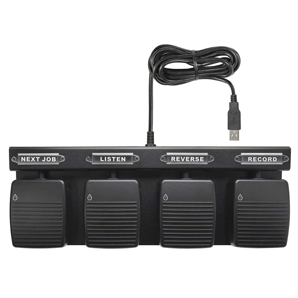 ECS 4 Button Hands Free Waterproof Dictation Foot Pedal for Medical Applications