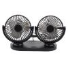 Duokon Dual Head Electric Fan, USB Dual Head 12V Car Fan Portable Air Conditioner Low Noise Auto Cooler Ventilation (Black) view 1