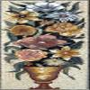 Mosaic Golden Pot of Flower Blossoms | Mosaic Designs | Mosaic Artwork | Mosaic Wall Art Floor Inlay by Mozaico | Handmade Mosaics | 16" x 44" view 1