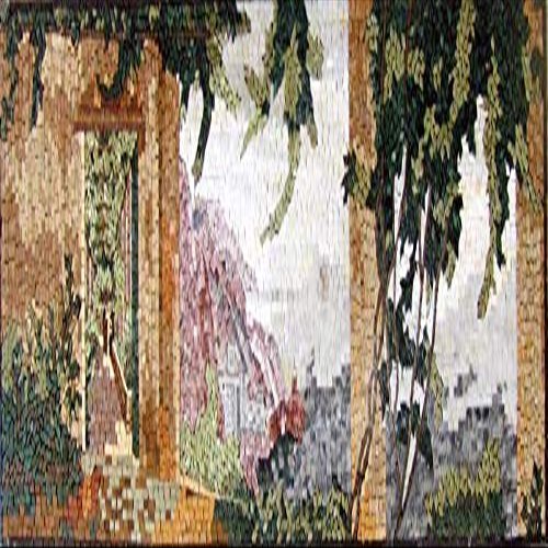 Mosaic Design Italian View Landscape- Marina | Mosaic Designs | Mosaic Artwork | Mosaic Wall Art Floor Inlay by Mozaico | Handmade Mosaics | 47" x 16"
