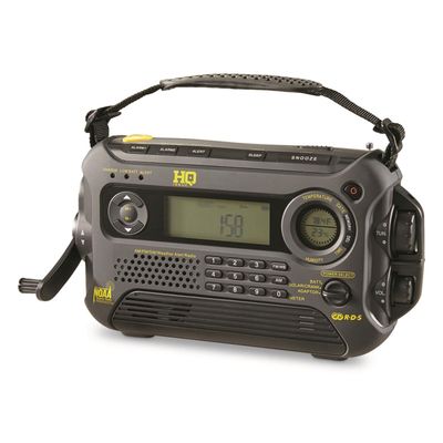 HQ Issue Digital Multi-Band Solar Powered, Weather Radio and Emergency Radio with Emergency Light Black