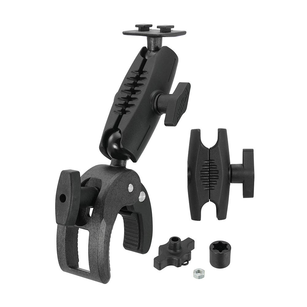 ARKON Mounts Robust Clamp Mount with Dual-T Compatible Head, Adjustable Arm, Optional Security Knob Included, for Handlebars, Carts, Worktops, & More