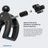 ARKON Mounts Robust Clamp Mount with Dual-T Compatible Head, Adjustable Arm, Optional Security Knob Included, for Handlebars, Carts, Worktops, & More view 3
