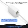 KINXIYU Phone Cord 15FT, Landline Telephone Cable with RJ11 Plug, Includes Telephone Inline Coupler RJ11 Splitter and 10pcs Cable Clips(White) view 3