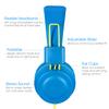 Kids Headphones-Noot Products K33 Foldable Stereo Tangle-Free 5ft Long cord 3.5mm Jack Plug in Wired On-Ear Headset for Children/Teens/Boys/Girls/ipad/School/Kindle/Travel/Plane/Tablet (Electric Blue) view 2