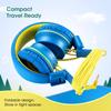 Kids Headphones-Noot Products K33 Foldable Stereo Tangle-Free 5ft Long cord 3.5mm Jack Plug in Wired On-Ear Headset for Children/Teens/Boys/Girls/ipad/School/Kindle/Travel/Plane/Tablet (Electric Blue) view 3