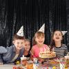 Black Sequin Backdrop Curtains, Black Backdrop 6ftx6ft Glitter Photo Backdrop Curtain for Party Decoration Thickened Sparkle Photoshoot Background NO See-Through view 2