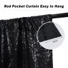 Black Sequin Backdrop Curtains, Black Backdrop 6ftx6ft Glitter Photo Backdrop Curtain for Party Decoration Thickened Sparkle Photoshoot Background NO See-Through view 3