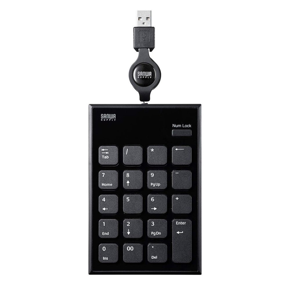 Sanwa Supply NT-21UBK Winding USB Numeric Keypad