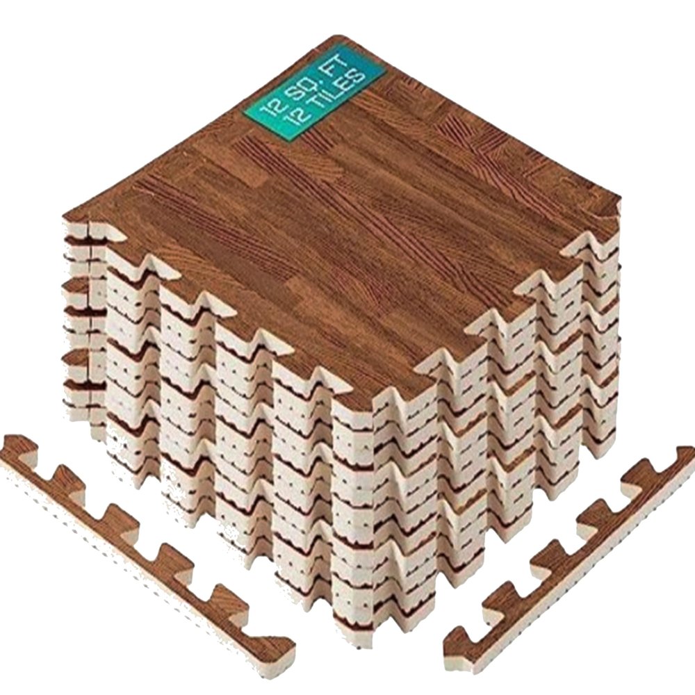Yes4All EVA Interlocking Mats, Puzzle Floor Tiles, Foam Floor Padding with Border for Furniture, Home Space, Living Room, Garage 11,22,32 SQFT