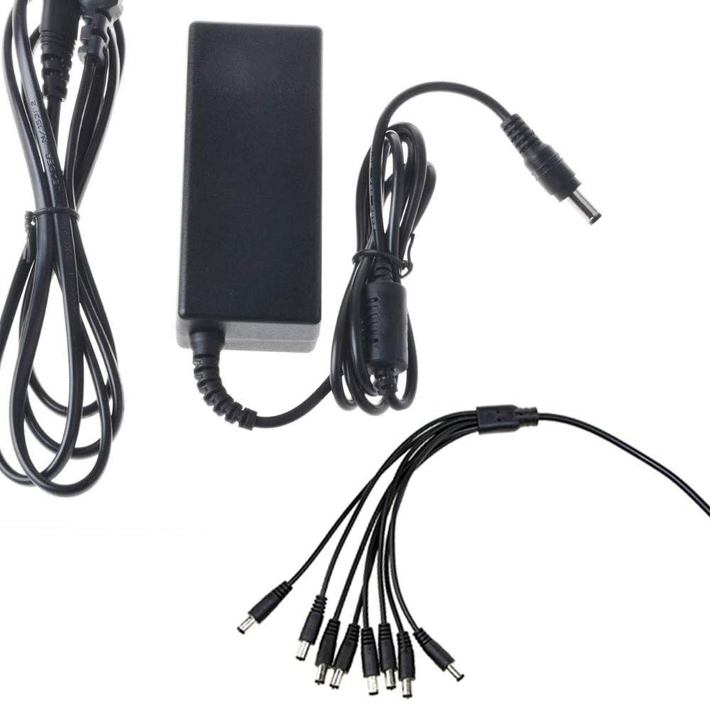 Accessory USA 8 Splitter/8 Way Power Cord + AC Adapter for Swann PRO-A855 PRO-735 SWPRO-735CAM-US SWPRO-735DUM-US T855 Bullet SRPRO-T855WB4-US Multi-Purpose Day/Night Security Camera Power Supply