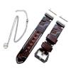 Sagittarius Zodiac Set Genuine Brown Leather Crafted Tooled Embossed Band Strap Compatible with Fitbit Versa and 25" Inch Pendant Necklace (1. Engraved Silver Color Buckle) view 1