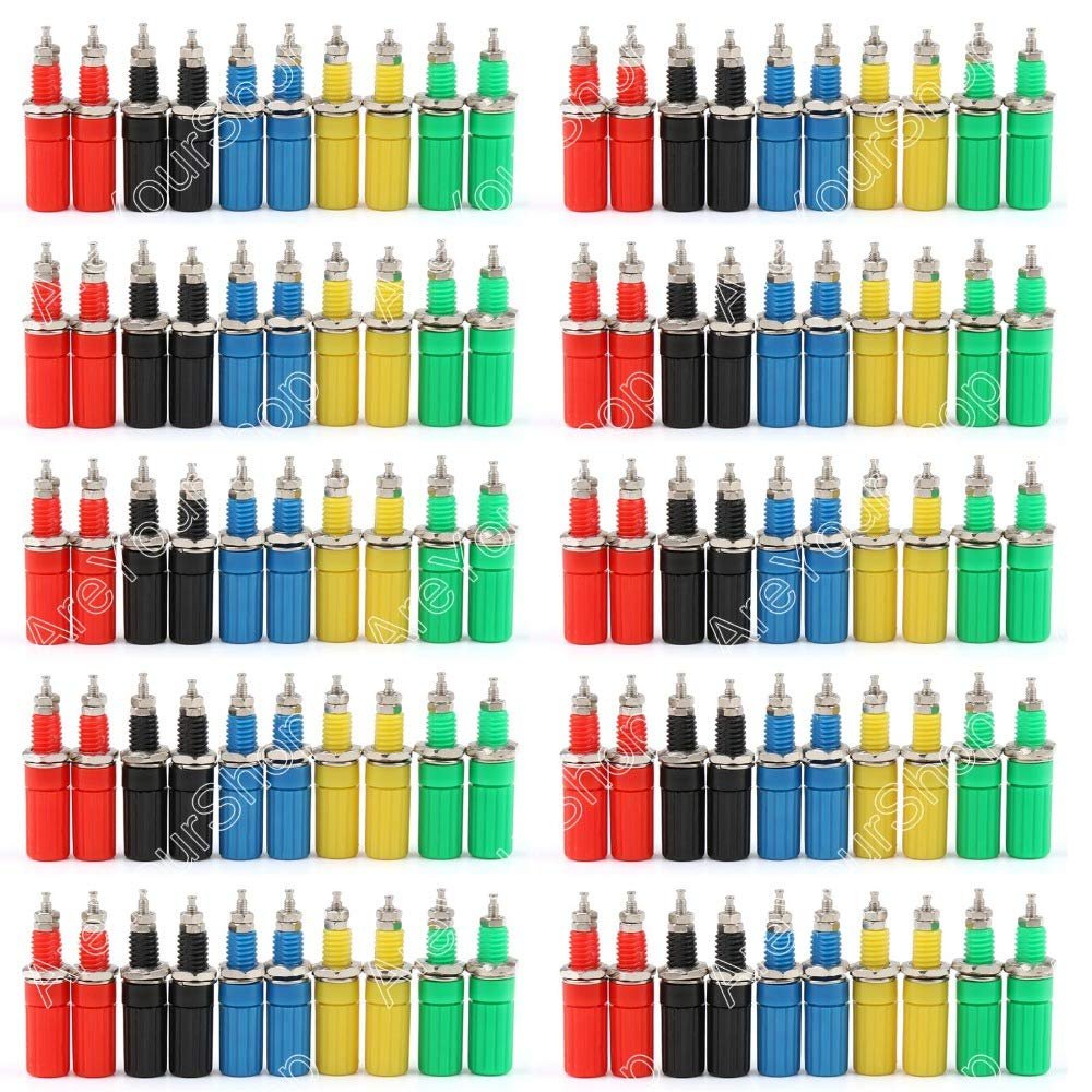 100 Pcs Binding Post for Speaker 4mm Banana Plug Test Probe Conversion Connector
