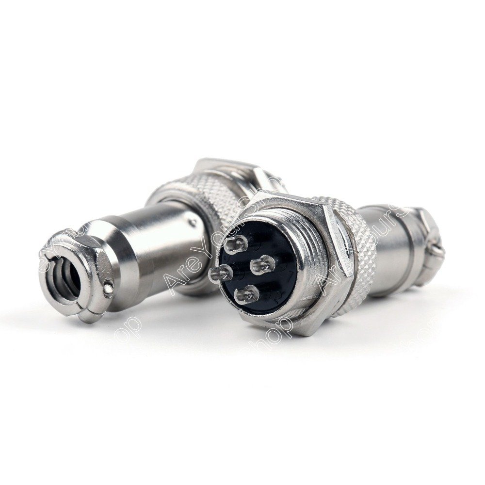 5 Pcs 4-Pin 16mm XLR Audio Cable Connector Chassis Mount minijack Plug Wire Connector