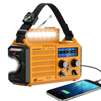 Eoxsmile Emergency Radio with NOAA Weather Alert, Solar Hand Crank Portable