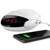 HANNLOMAX HX-200 Alarm Clock Radio, PLL FM Radio, with Preset Stations, Dual Alarm, 0.6" Red LED Display, USB Port for 1A Charging, Memory Backup, AC Power Operation only. (White) view 1