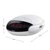 HANNLOMAX HX-200 Alarm Clock Radio, PLL FM Radio, with Preset Stations, Dual Alarm, 0.6" Red LED Display, USB Port for 1A Charging, Memory Backup, AC Power Operation only. (White) view 3