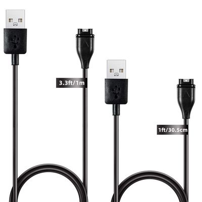 COSOOS 2-Pack Charging Cables for Garmin Charger Cable, 1m Long & 30cm Short Watch Charger Replacement for Garmin Vivosport,Approach X10,vivosmart 5,Instinct Fenix 7 6,Forerunner 245 945