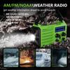 Emergency Weather Radio with NOAA Alert, Portable Solar Hand Crank AM/FM/SW view 2