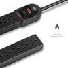 KMC 6-Outlet Surge Protector Power Strip 10-Pack, 735 Joules, Overload Protection, 2-Foot Cord view 4