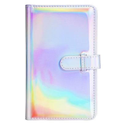 Sunmns Wallet PU Leather Photo Album Compatible with Fujifilm Instax Mini 12 11 9 8 90 26 Instant Camera Film, Polaroid Snap Zip Z2300 PIC-300 Film (Bright Silvery)