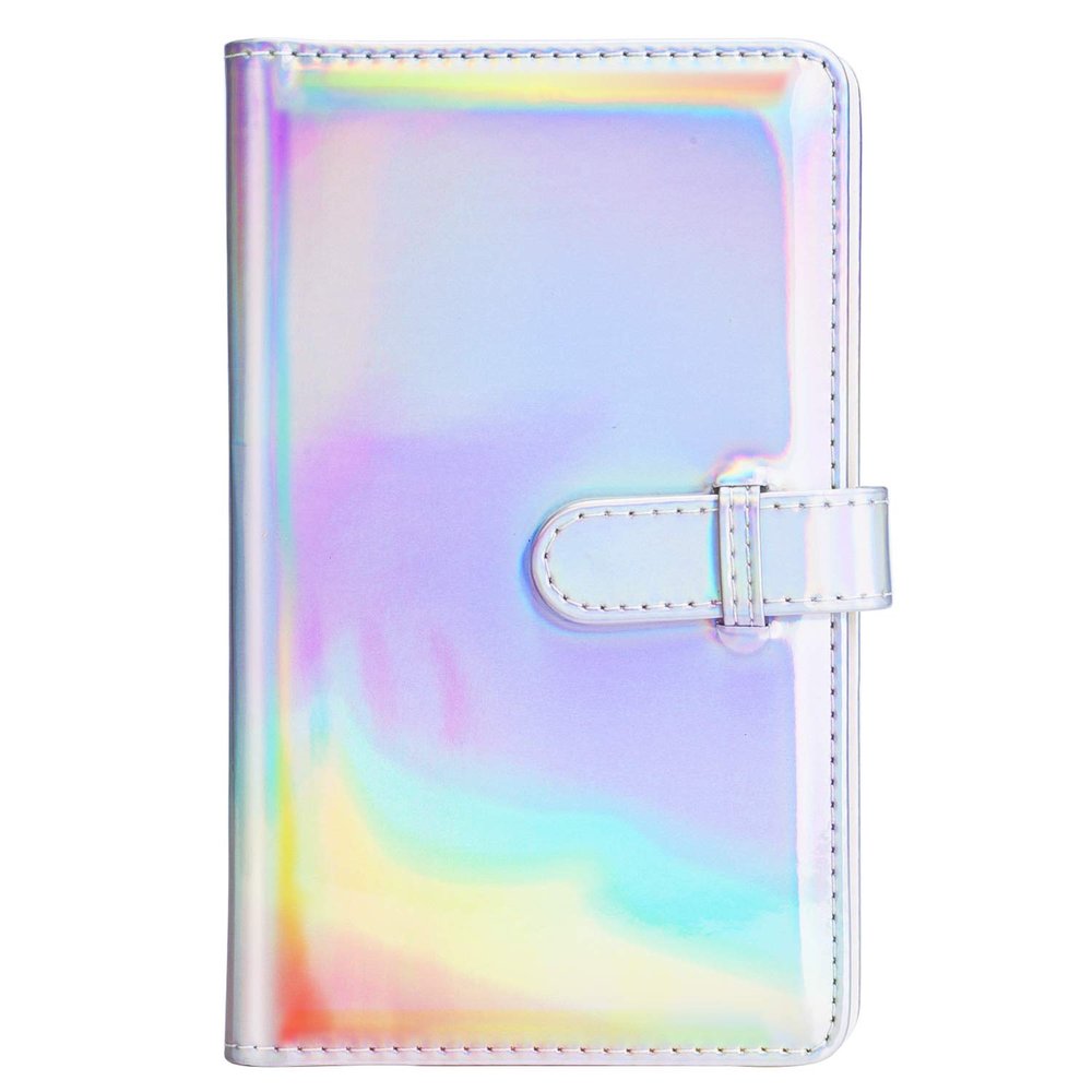 Sunmns Wallet PU Leather Photo Album Compatible with Fujifilm Instax Mini 12 11 9 8 90 26 Instant Camera Film, Polaroid Snap Zip Z2300 PIC-300 Film (Bright Silvery)
