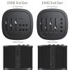 ABRAMTEK 200W Bluetooth Speaker, E500 (3rd Gen) High Power Wireless Speaker w/Bass Middle Treble Equalizer, HDMI ARC, AUX, Optical, Music Movie Game Modes, Gray view 2