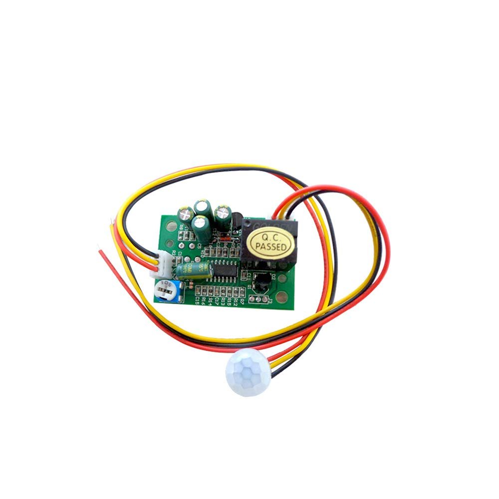KOOBOOK 1Pcs PIR IR Pyroelectric Infrared Module Adjust Relay Output Human Body Sensor DC12V Range 5-8M