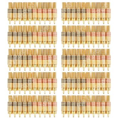 100 Pcs Gold Plated RCA Plug Audio Male Connector W Metal Spring