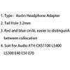 10Pair Audio Headphone Adapter for Audio ATH-CKS1100 LS400 LS300 E40 E50 E70 Blk view 2