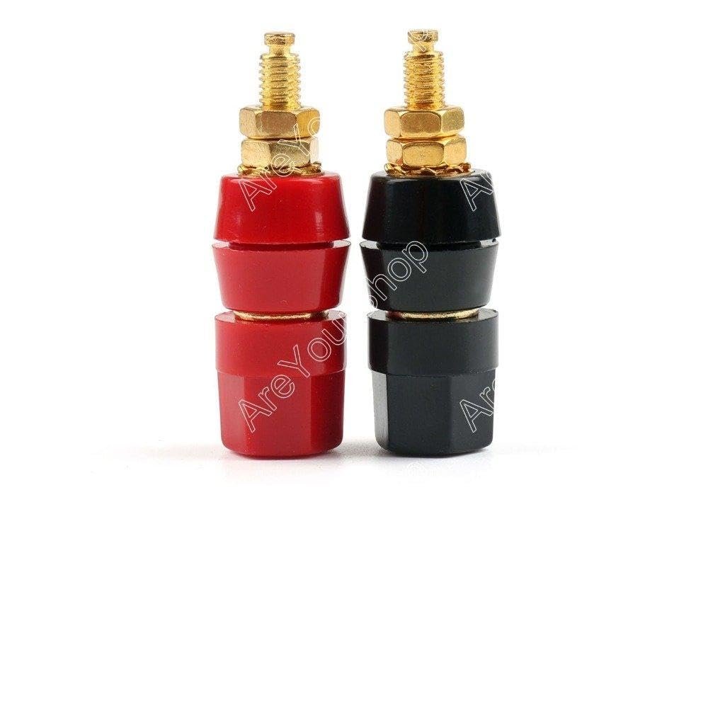 100 Pcs Copper Gold Plated Audio Speaker Binding Post Banana Jack Connectors minij