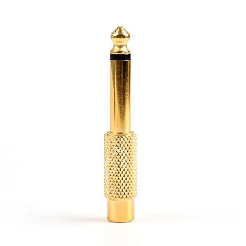 100pcs Gold Plated RCA Female to 6.35mm 1/4" Mono Male Audio Adapter Jack Connector