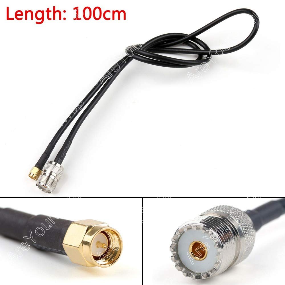 100cm RG58 Cable SMA Male Plug to SO239 UHF Female Jack Straight Pigtail 3ft Mini