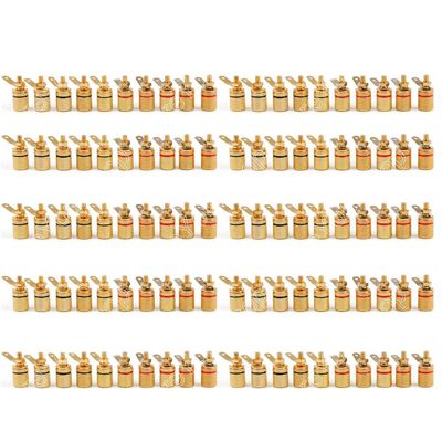 100 Pcs Gold Plated Binding Post Amplifier Speaker Audio Connector Terminal