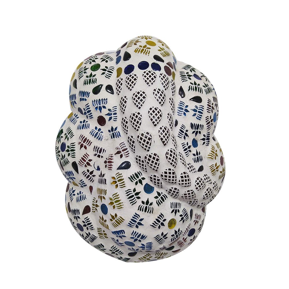 India Meets India Handicraft Ganesha Mosaic Hanging Lamp, Electric Lamp, Desk Lamp, Best Gifting Made by Awarded Indian Artisan