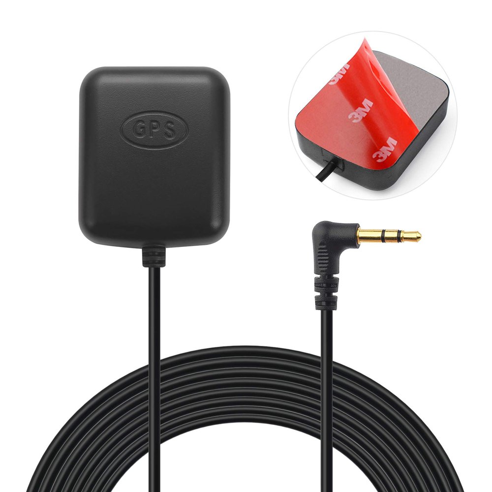 Bingfu Car Dash Cam GPS Antenna 3.5mm Plug - Waterproof Hidden Adhesive Mount for Dashboard Camera, Video DVR Recorder, GPS Tracker Receiver, Enhance Signal Vehicle Accessory