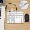 ASHATA Wired/Bluetooth Numeric Keypad, Portable Bluetooth 34-Key External Number Pad with 2 USB 3.0 Interface for Computer Laptop OS, Android(Silver) view 2