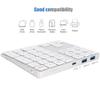 ASHATA Wired/Bluetooth Numeric Keypad, Portable Bluetooth 34-Key External Number Pad with 2 USB 3.0 Interface for Computer Laptop OS, Android(Silver) view 4