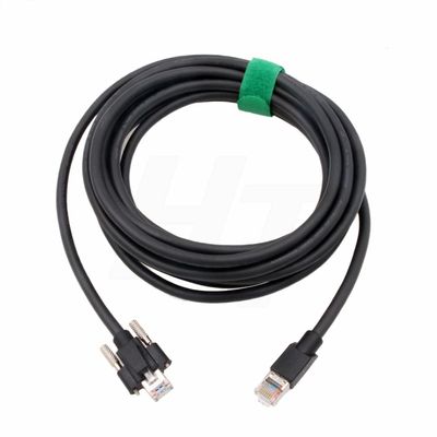 RJ45 Ethernet GigE Cable for Jai Dalsa Camera Cat5e RJ45 with Horizontal Locking Screw 25m