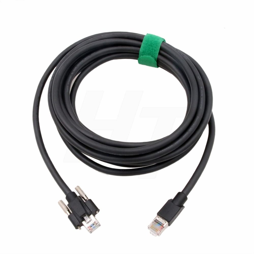 RJ45 Ethernet GigE Cable for Jai Dalsa Camera Cat5e RJ45 with Horizontal Locking Screw 25m