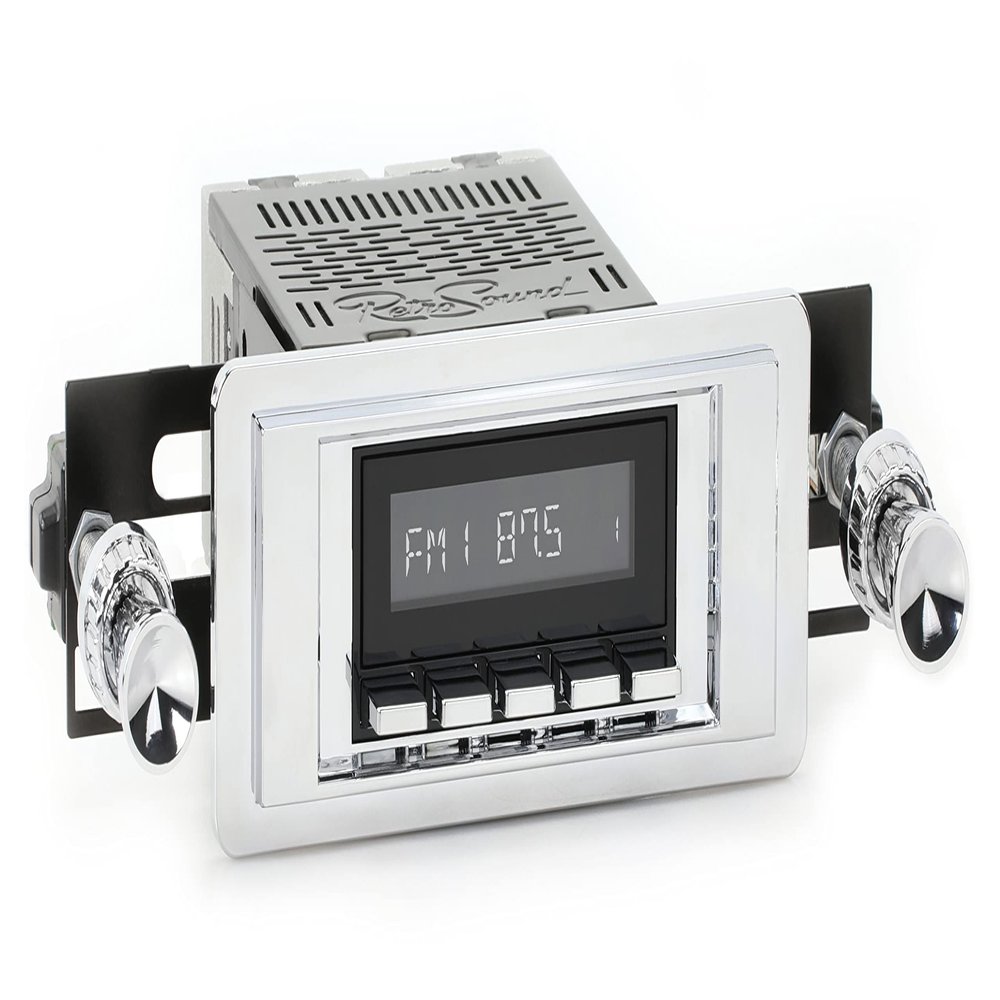 Motor 2 Radio with Black Face, Chrome Pushbuttons, Bezel, and Knobs Kit HBC-M2-102-09-74