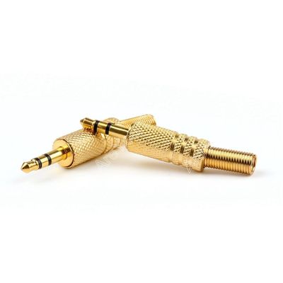 100 Pcs Gold-Plated Stereo Male 1/8 3.5mm Jack Plug Audio Adapter Booted Headphone