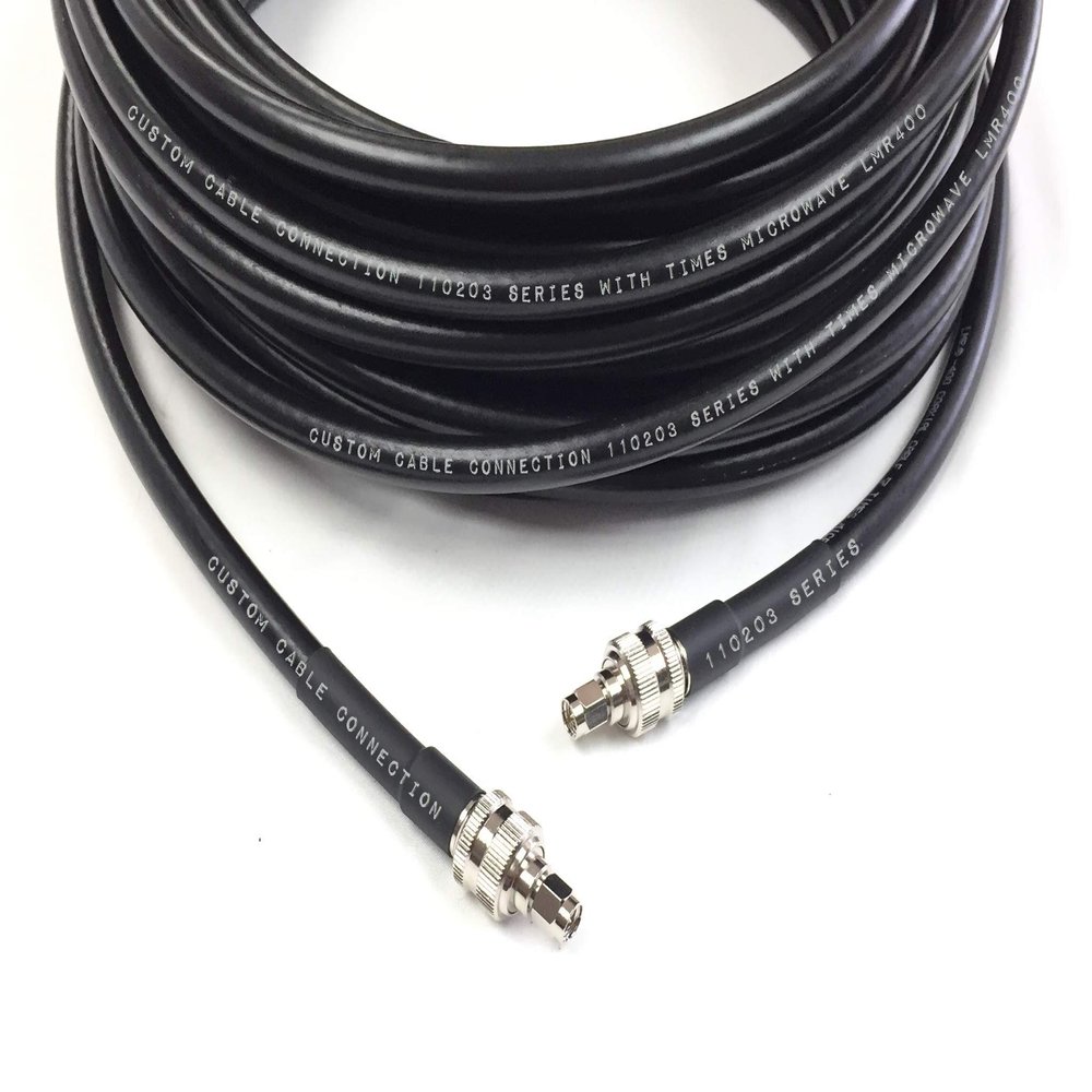Custom Cable Connection 75 Foot SMA Male to SMA Male LMR400 Times Microwave 50 Ohm Coax Low Loss Antenna Cable for Ham Radio, WLAN, CB Radio and WiFi Antenna Feeders