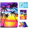 Universal 10 inch Tablet Stand Case, Techcircle Lightweight PU Leather [Card Slots] Magnet Cover for All 9.5"-10.5" Tablet, for iPad 9.7, Galaxy Tab A 10.1/Tab S4 10.5, Fire HD 10.1, Sunset Beach view 1