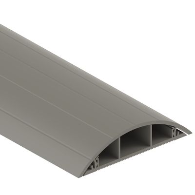 Habengut Floor Cable Guide PVC Grey Semi-Circular Cable Bridge for up to 3 Cables/Width 7.5 cm/Length 1 m