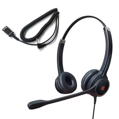 IPD Phone Headset 2.5mm with Microphone Noise Cancelling for Office and Call Center Corded IPH-255 Double Ear- Compatible with Ciso SPA,Polycom 320,321,330 and Other Cordless Phones